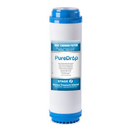 PureDrop PDR-FG15 2.5"x10" GAC Granular Activated Carbon Water Filter Cartridge Replacement for Reverse Osmosis Water Filter System