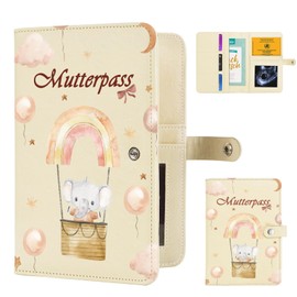 Aufisi Maternity Log Protective Cover, Pregnancy Announcement with F Holes for Storing Insurance Cards, Ultrasound Images Storage, Vaccination Certificate, Pre