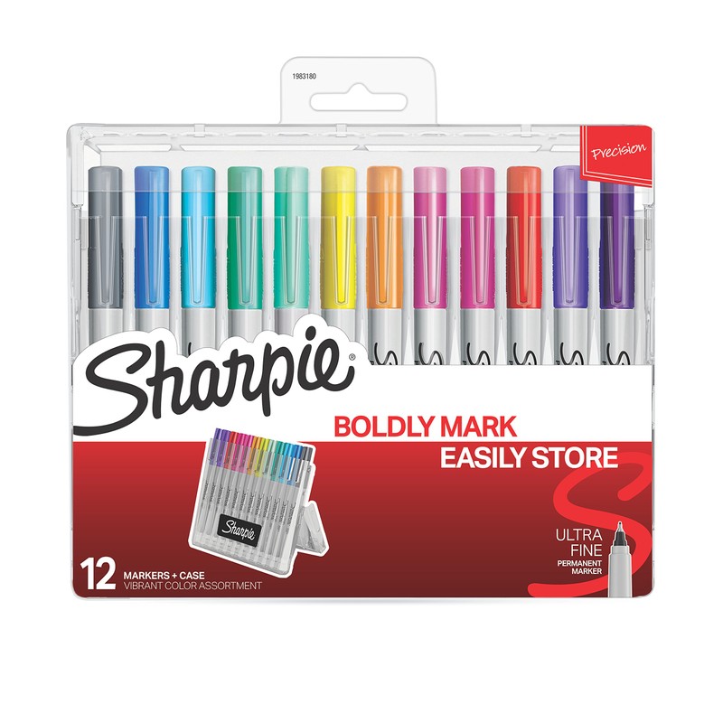 Sanford 1983180 Sharpie Permanent Markers with Hard Case, Multi-Colour, Pack