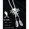PEARLY JUN Bolo Tie for Men Women Rhinestone Silver Flower