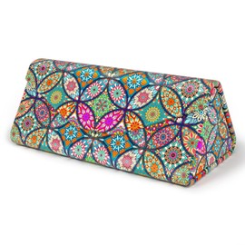 NPOOYI Sunglasses Case, Foldable Glasses Case, Magnetic PU Leather Hard Shell Folding Eyeglasses Case, Collapsible Unisex for Women Men, Beautiful Mandala