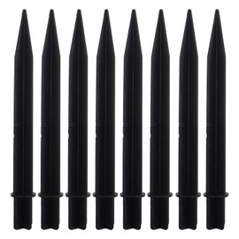 Caishun 8PCS 8.26 Inch Black Torch Stake ABS Light Pole Path Light Replacement Solar Stake Solar Lawn Lamp Ground Pole Housing Flame Lamp Accessories Suitable for Garden and Road Light Poles