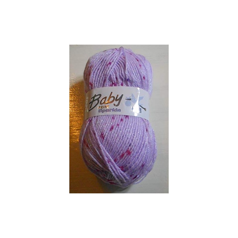 Woolcraft Baby Print Sparkle 100g 1658 Lilac