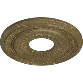 Ekena Millwork CM20LNMMC Lauren Ceiling Medallion, 20 5/8"OD x 6 1/4"ID x 1 3/8"P, Hand-Painted Mississippi Mud Crackle