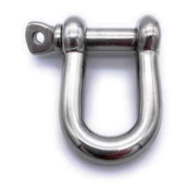 V4A Stainless Steel Shackle Diameter 8 mm Straight Short Shape Embossed Load Capacity (WLL): 625 kg [Size Selectable 4-20 mm] (8 mm)
