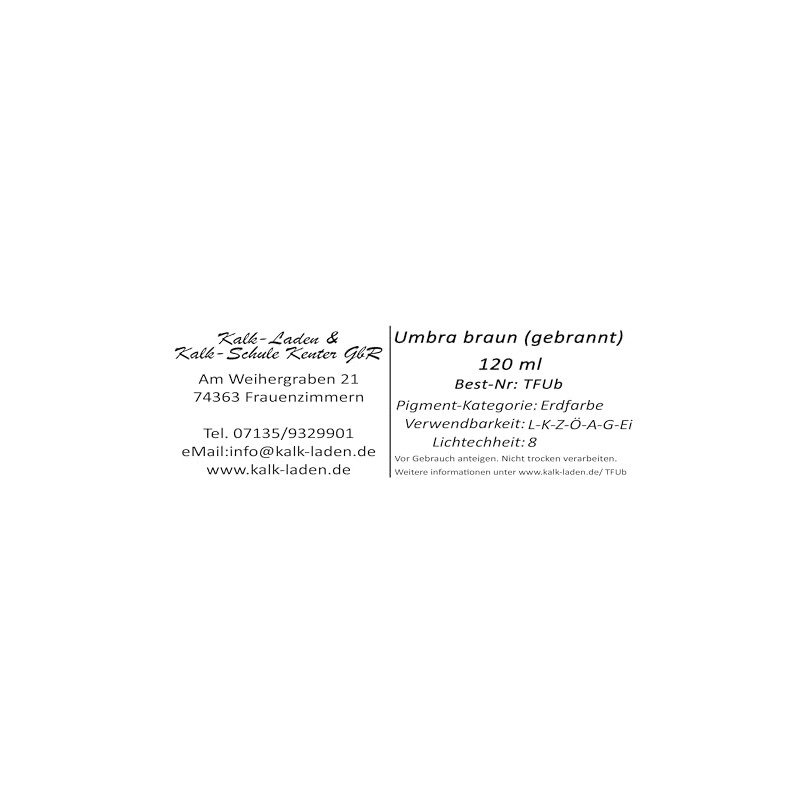 Colour pigment Umber brown, burned, 120 ml in cup, earth