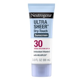 Neutrogena Ultra Sheer Dry-Touch Sunscreen For Face & Body, SPF 30 Broad Spectrum UVA/UVB Protection, Lightweight Water Resistant & Non-Greasy, Travel Size Sunscreen, 3 fl. oz