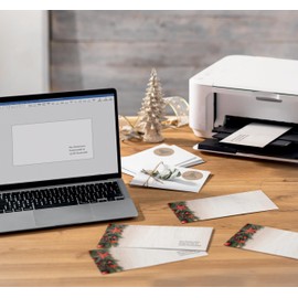 SIGEL DU442 Envelopes Christmas "Chalet Style", Gummed DIN Long, Pack of 50, Made from Sustainable Paper