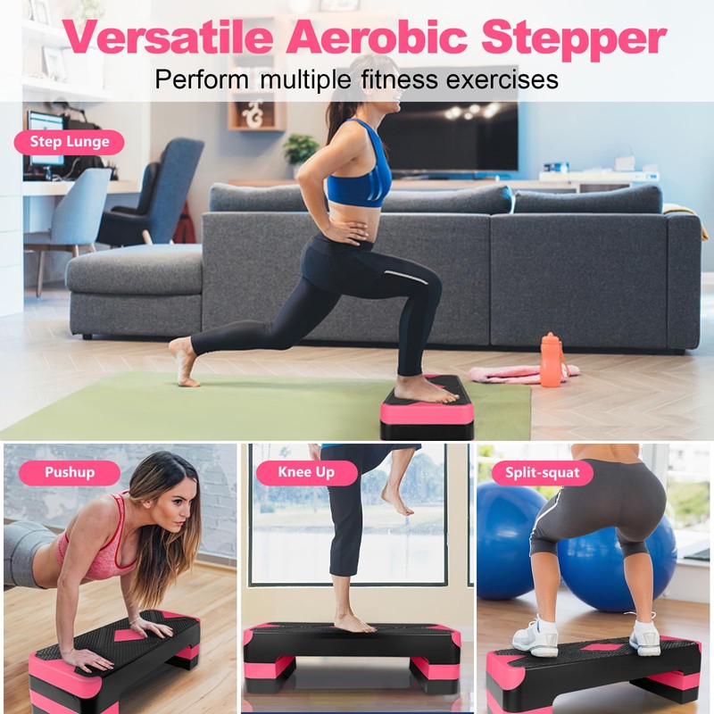 Exercise Workout Aerobic Step Platform Trainer, 27" Aerobic Stepper with
