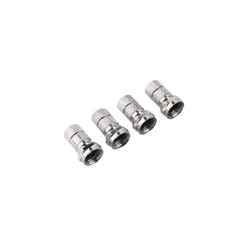 Hama 4 x F-Connector for 7 mm Coaxial Cable, Screwable,