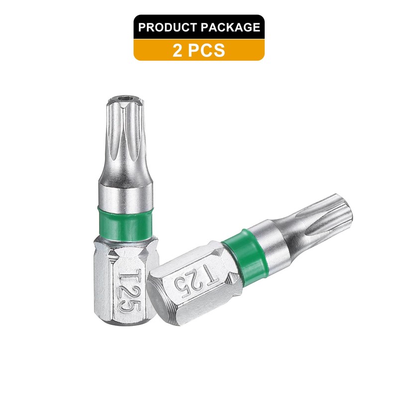 sourcing map 2pcs Torx Screwdriver Bit T25H 1/4" Hex Shank