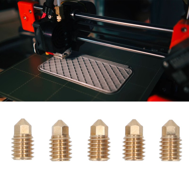 5Pcs 3D Printer Brass Nozzles Tight Connection Heat Resistant 500℃