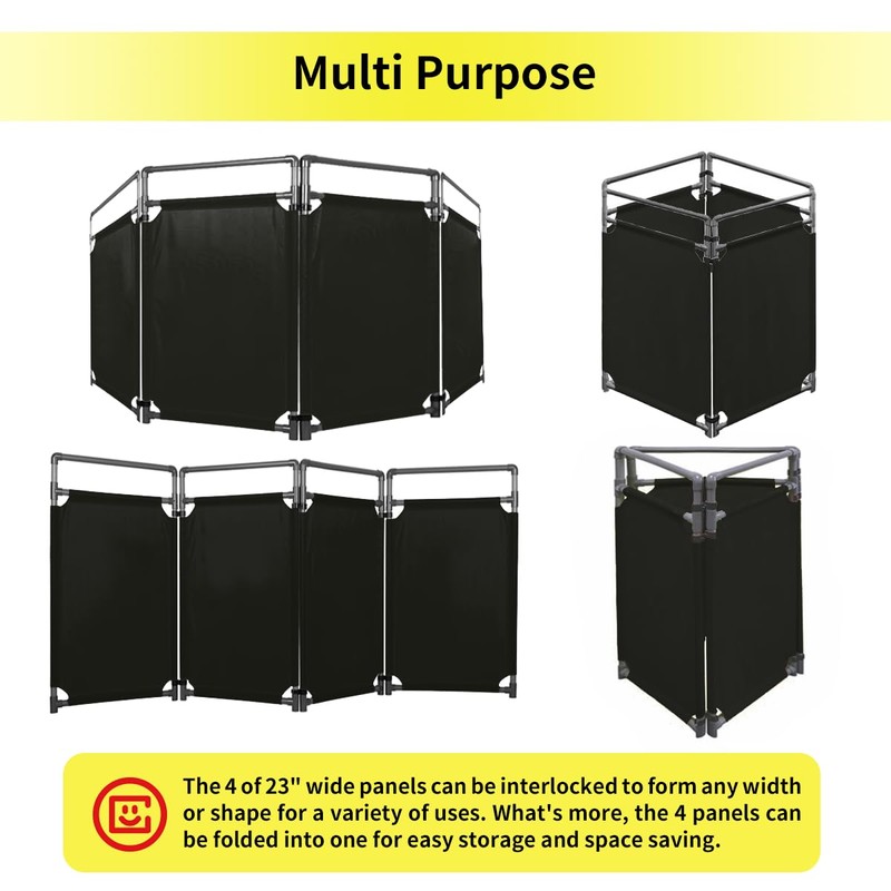4 Panels Safety Barricade, 7.8FT Removable Foldable Security Gates Barrier