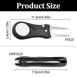 WOLMIK Pitchgabel Golf, Golf Divot Reparatur Pop-up-Taste und mit ballmarker Edelstahl Pitchgabeln für Golf Club-Sport im Freien und Klassische Golfwerkzeug Geschenk