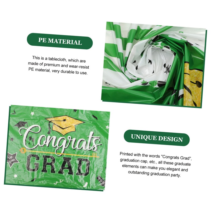 iplusmile Graduation Tablecloth Congrats Design for Graduation Party Decorations Buffet