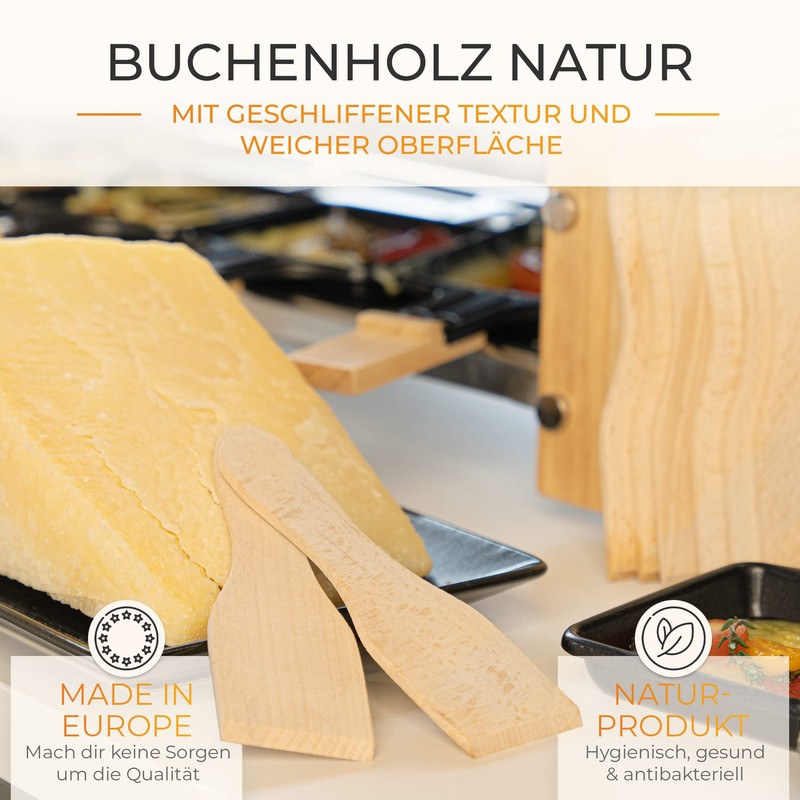 TIMELEOS Wooden Scraper Raclette Scraper Made of Domestic Beech, Raclette