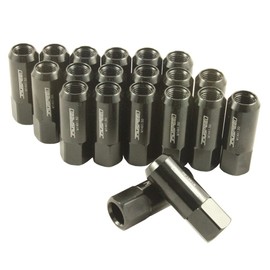 JDMSPEED New Black 20PCS 14X1.5MM 60MM Extended Forged Aluminum Tuner Racing Lug Nut