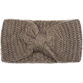 styleBREAKER headband with bow, rice stitch pattern, winter hairband, headband, ladies 04026006, color:Taupe