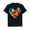 Kids Brick Builder Bricks Heart Building Blocks T-Shirt