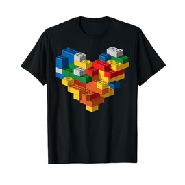 Kids Brick Builder Bricks Heart Building Blocks T-Shirt