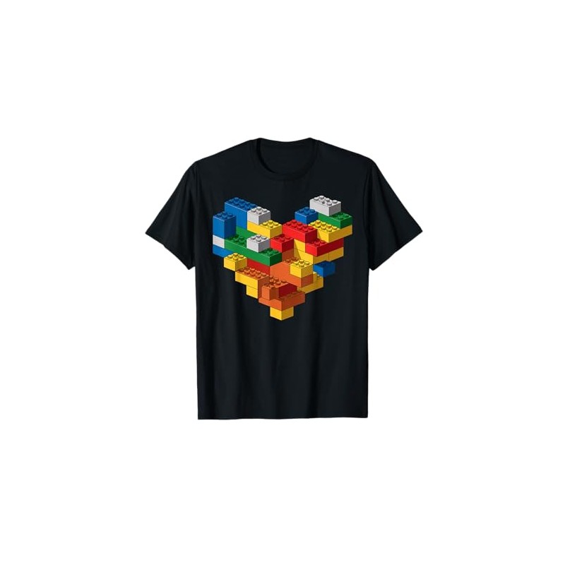 Kids Brick Builder Bricks Heart Building Blocks T-Shirt