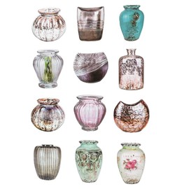 Ideen mit Herz Sticker sheet 3D relief stickers, high-quality embossed with 3D effect, DIN A4 sheet with different motifs (flowers and vases 5)