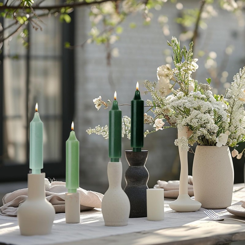 LPUSA Short Taper Candles 6 inch Candle Sticks Unscented Dinner