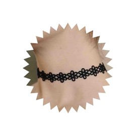 Atentuyi Boho Black Flower Lace Choker Necklace Velvet Flowers Choker Vintage Floral Choker Black Daisy Choker Rose Collar Choker Gothic Retro Victorian Choker Jewellery for Women Girls, Metal