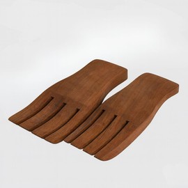Acacia Wood Salad Servers, 7-inch Serving Hands, Set of 2, Brown (7-inch Wood)