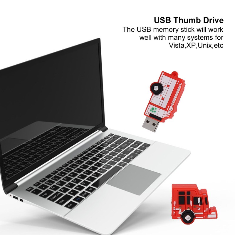 Flash Drive Cute Cartoon Car Compatible Storage Optional USB Thumb