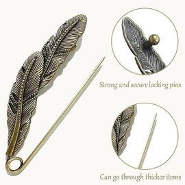 Ttdesefu 6PCS Extra Large Decorative Safety Pins for Clothing, Vintage Brooch Pins for Women, Giant Retro Sweater Lapel Pins (Bronze) – Fashion Jewelry Accessories for Scarves, Hats, DIY Crafts