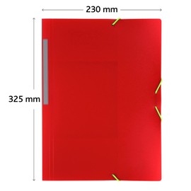 grafoplas – Folder poliplas Translucido with Closure with Elastic and 3 Flaps – Red -
