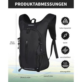 mokzer Hiking Backpack 20L Travel Backpack Waterproof Hiking Backpack for Women and Men Backpack for Outdoor Picnic Mountaineering Hiking Cycling Climbing (Black)