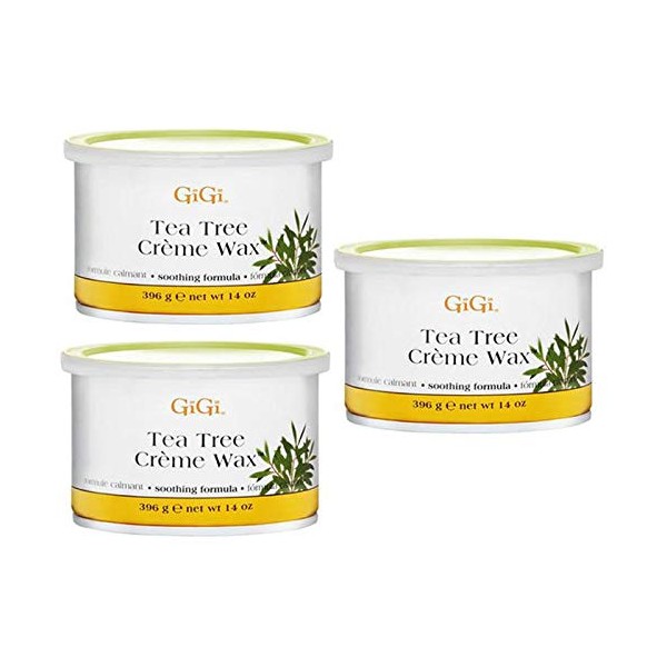 GiGi Tea Tree Creme Wax Soothing Formula 14 oz (3 pieces)