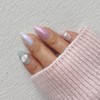 Matte Transparent Pebble Handmade Nail Tips Milky Way Nuance Square