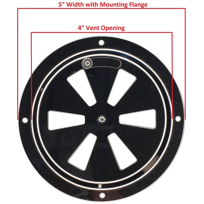 4" BBQ Smoker Air Vent (Stainless Steel) - Pinwheel Grill