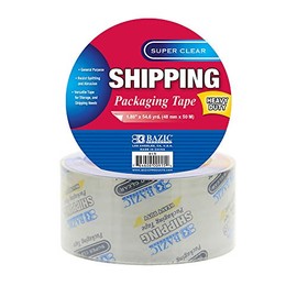 BAZIC Super Clear Heavy Duty Packing Tape 1.88" x 54.6 Yards, Shipping Mailing Moving Sealing Tapes for Warehouse Office, 2-Pack