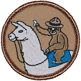 Sloth on a Llama Patrol Patch - 2" Diameter Round Embroidered Patch