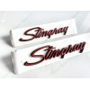 Corvette 2PCS Red Black Front Fender Stingray Emblems Badges For