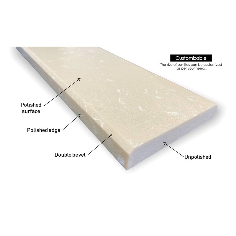 Tenedos Crema Marfil Engineered Marble Door Floor Threshold Saddle Polished,