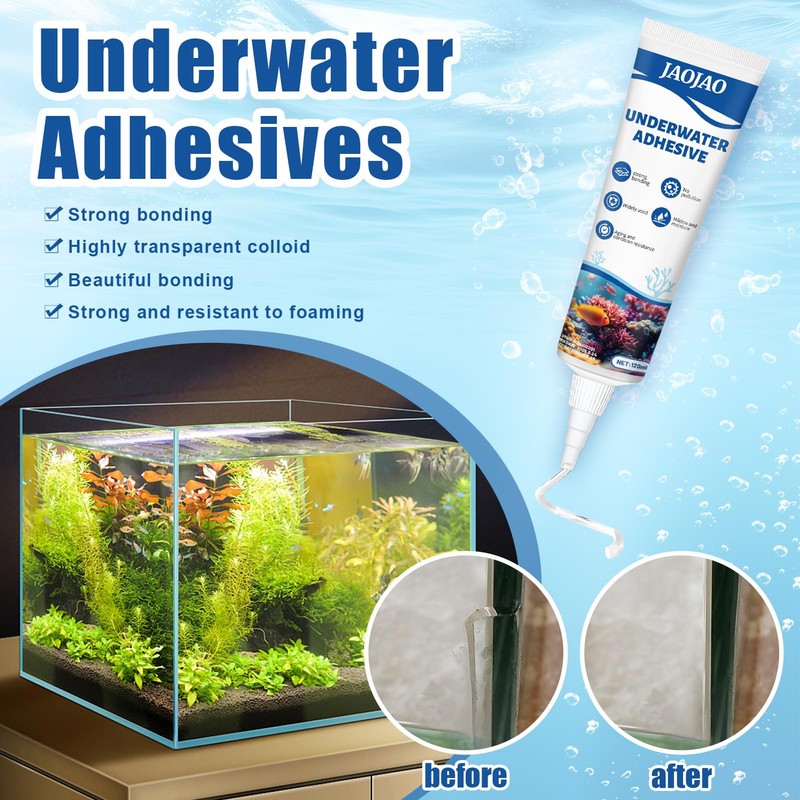 JAOJAO Aquarium Safe Silicone, Aquarium Silicone Clear Underwater Sealant Marine