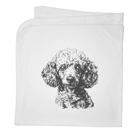 Azeeda 'Poodle Portrait' Cotton Baby Blanket/Shawl (BY00039893)