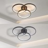 Ship in USA.20" Modern Black LED Ceiling Light, 3-Ring Flush