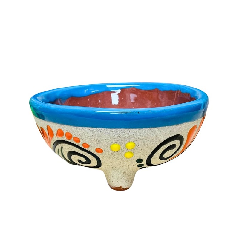 Set of 4 Multicolor Medium Molcajete Barro - Mexican Kitchen