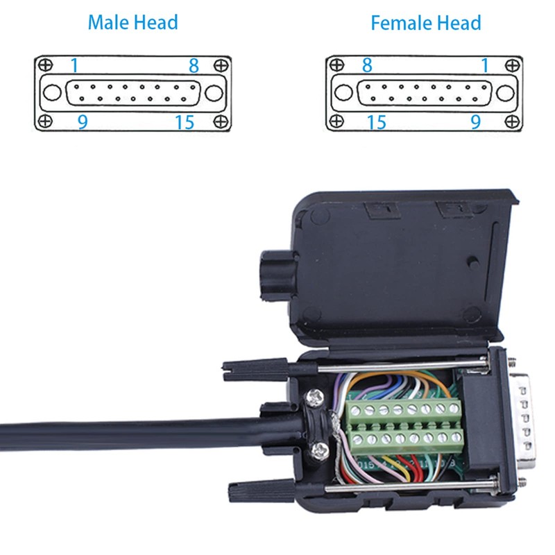 Willwewon 4pcs DB15 RS232 D-SUB Serial Adapter, 15-Pin Port Terminal
