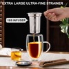 Baalaka Double Wall Glass Tea Cup With Stainless Steel Infuser