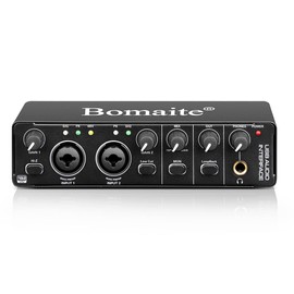Bomaite MD22 USB Audio Interface with Studio One Artist Bundle with Cardioid Condenser Studio XLR Microphone,Direct Monitoring,Loopback for PC Recording,Streaming,Guitarist,Vocalist and Podcasting