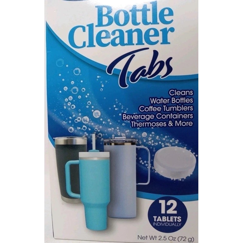 Homebright Bottle Cleaner Tablets 1pk 12pcs Cleans Water Bottles,Coffee