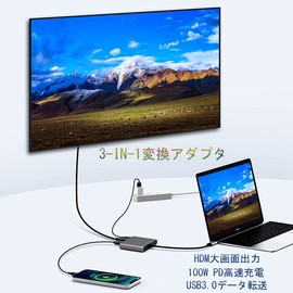 USB Type c HDMI Adapter Type C [2025 High Performance Version] HDMI Converter, SK-CinDa4K Resolution, HDMI Port, USB 3.0 High Speed Port Type, 100W, PD Rapid Charge Port Converter, Adapter, UHD Type