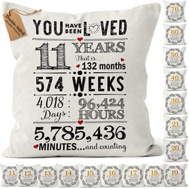 Kies HOME®(Double-Sided) 11 Year Old Girl Gifts and Boy Gifts Cushion Covers 18x18 Inches 11th Birthday Decorations for Girls and Boy 11th Birthday Gifts for Girls Pillowcover 45x45 cm Populer Gifts